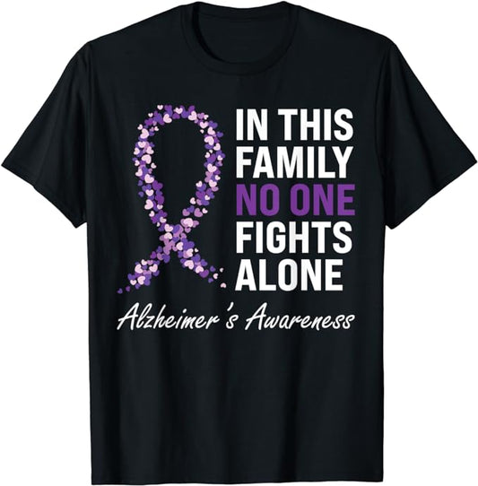 Alzheimer's Awareness Purple Ribbon Dementia Mom Dad Grandpa T-Shirt